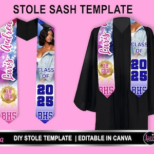 Abschluss Stola Schärpe, Abschluss Stola Design, Abschluss Stola Schärpe Vorlage, Klasse von 2025 Abschluss Stola, perfekt für die Sublimation