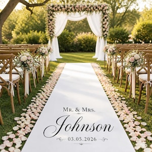 Personalized Aisle Runners Linen Wedding Accessories Runner Rug  Engagement Reunion Party Decor
