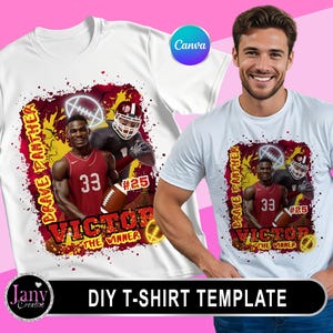 Editable Football Mascot Shirt Canva Template, Custom Homecoming & School Design, Football T Shirt Design, Editable in Canva