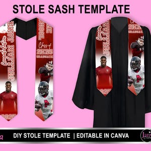 Abschluss Stola Schärpe, Abschluss Stola Design, Rot oder eine Farbe, Klasse von 2025 Abschluss Stola, perfekt für Sublimation