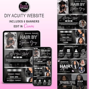 Hair Stylist Acuity Scheduling Template | Acuity Scheduling Template | Hair Stylist Website | Canva Templates