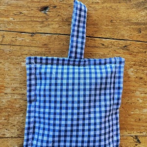 Handmade Lavender Bag Pouch Wardrobe Drawer Freshener Blue and White Gingham