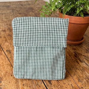 Handmade Forest Gingham Insulated Lunch Bag, Washable Polycotton Cooler