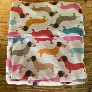 Dachshund Insulated Lunch Bag  for Women Kids, Reusable Lunch Cooler for School, Office, Picnic, Gift. Washable.