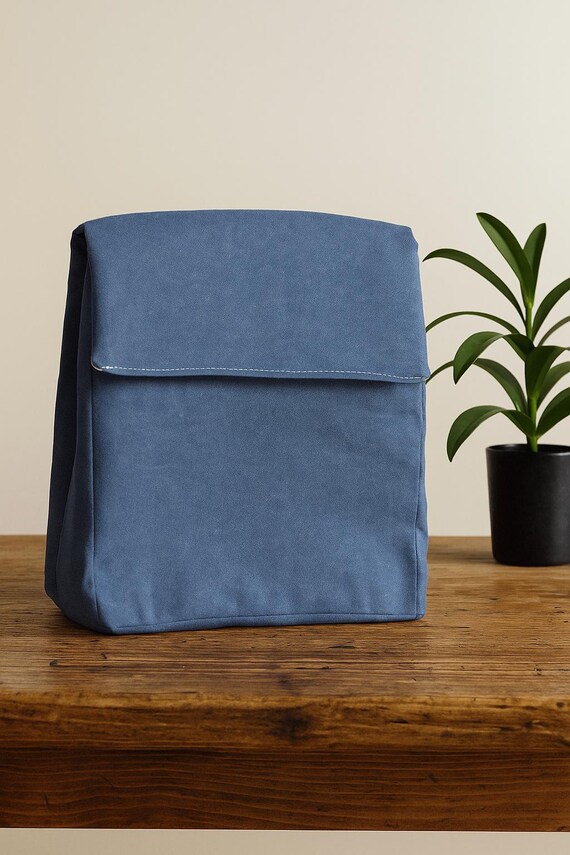 Handmade Denim Insulated Lunch Bag: Reusable, Washable - Etsy display picture 1