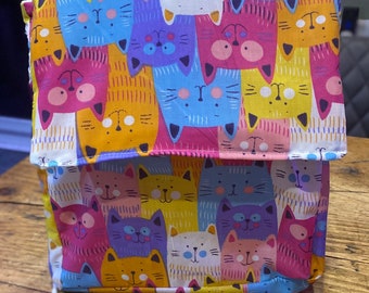 Cat Insulated Lunch Bag  for Women Kids, Reusable Lunch Cooler for School, Office, Picnic, Gift. Washable.