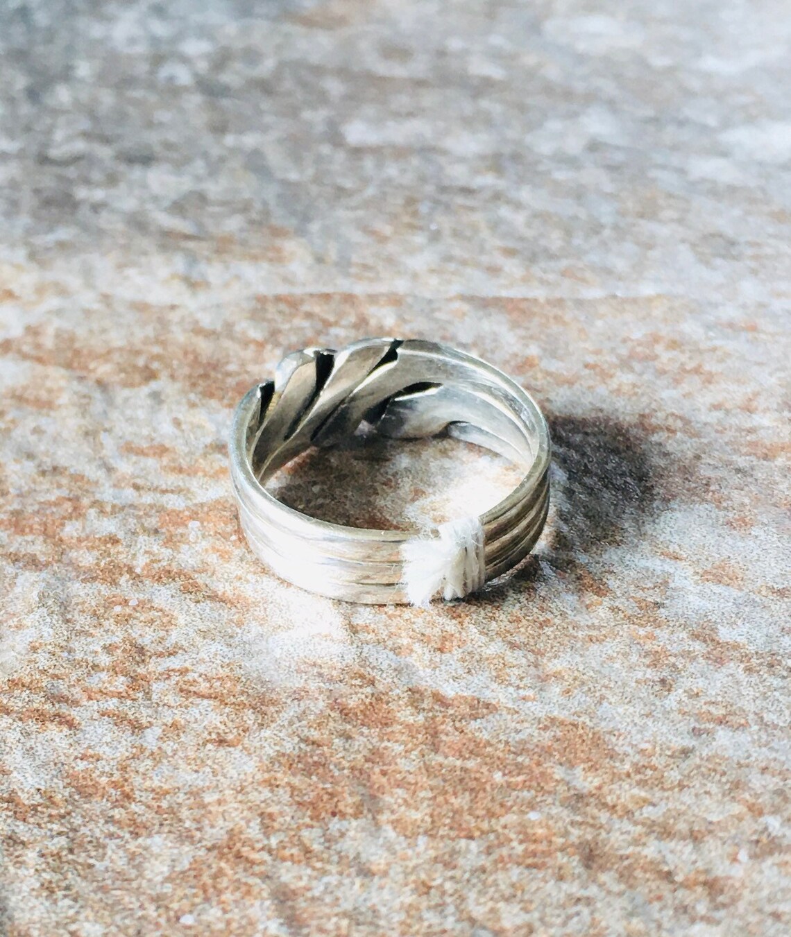 Vintage Sterling Silver Puzzle Ring Etsy