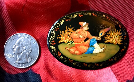 Russian Lacquer Brooch