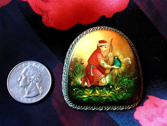 Russian Lacquer Brooch