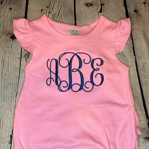 Personalized Girls Bubble, Angel Sleeve Bubble, Ruffle Bum Bubble , Monogrammed Bubble, Baby Girl Clothing, Baby Name Bubble, Baby Shower