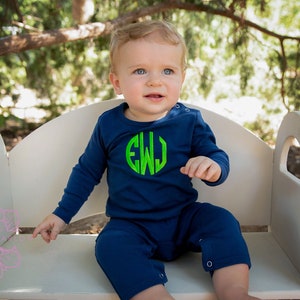 Personalized Romper, Monogrammed Romper, Baby Boy Clothing, Boys Personalized Romper, Baby Name Romper, Boys Knit Romper, Baby Boy Outfit