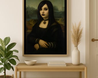 Mona Lisa Sticking Tongue Out, Altered Vintage Art, Downloadable