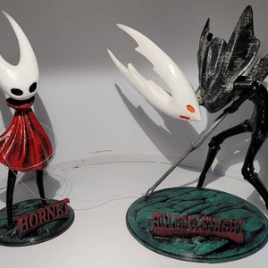 Hollow knight figures - Hornet and Hollow Knight 3D printed hand painted.