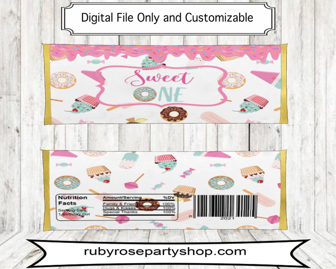 Sweet One Candy Bar Sweet One Candy Wrapper Sweet One - Etsy