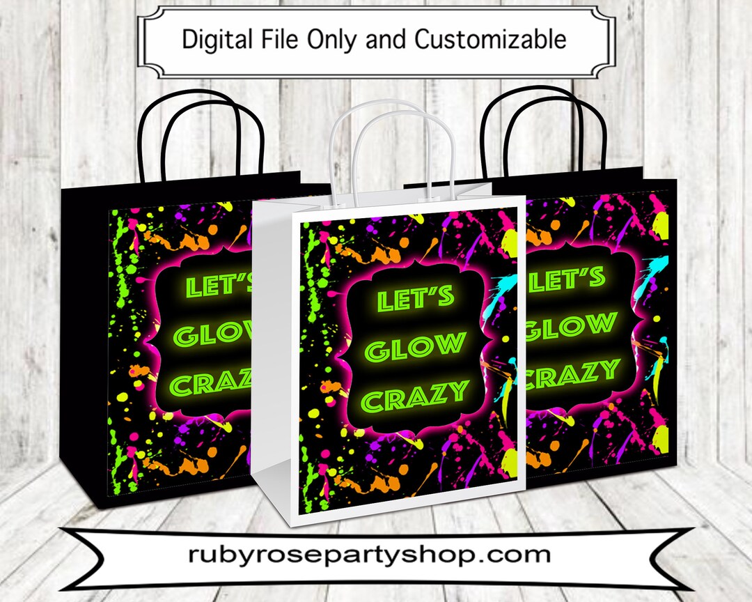 Glow Party Favor Bag Glow in the Dark Party Neon Party Favor Custom