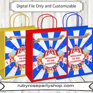 Carnival Party Favor- Carnival Gift Bag- Circus Party Favor- Circus Gift Bag- Custom Party Favor- Carnival Party