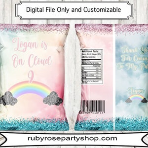Cloud 9 Chip Bag- Cloud 9 Custom Chip Bag- Cloud 9 Party Favor- Customizable Cloud 9 Chip Bag- Custom Chip Bag- Cloud 9 Party Favor