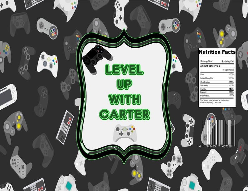 Level up Chip Bag Gamer Chip Bag Game Birthday Chip Bag Etsy
