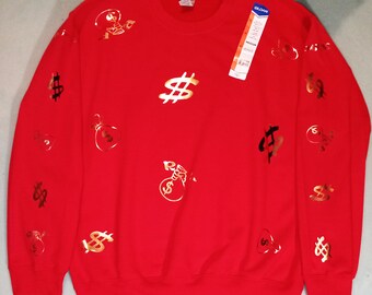 Rocfashions "Cash Money" Red Long sleeve Shirt