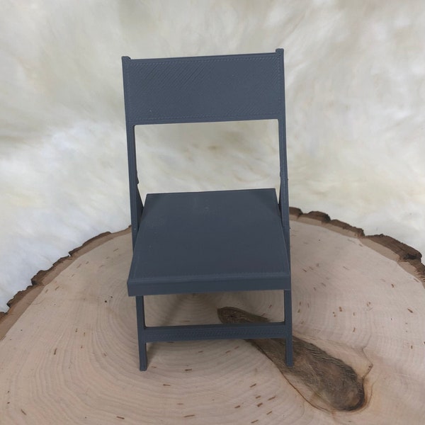 Folding Chair for Amigurumi Dolls, Bernie Sanders Doll Chair, 3D Printed Doll Chair, Grey