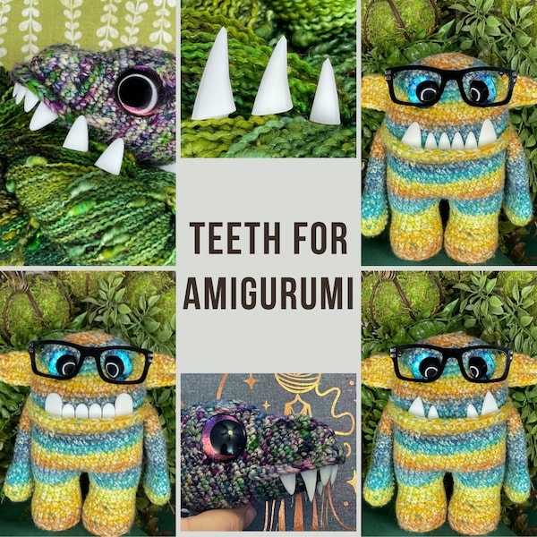 Fake Teeth for Amigurumi, Crochet Teeth, Crochet Fangs, Teeth for Crochet, Teeth for Knitting, Teeth for Plushies