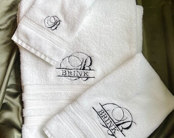 Embroidered Monogram Towel Set