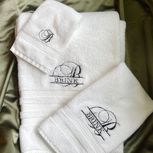 Embroidered Monogram Towel Set