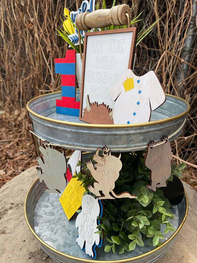 Where the Wild Things Are Tiered Tray Decor Set FILE First Birthday DIGITAL svg FILE for Laser Cutting