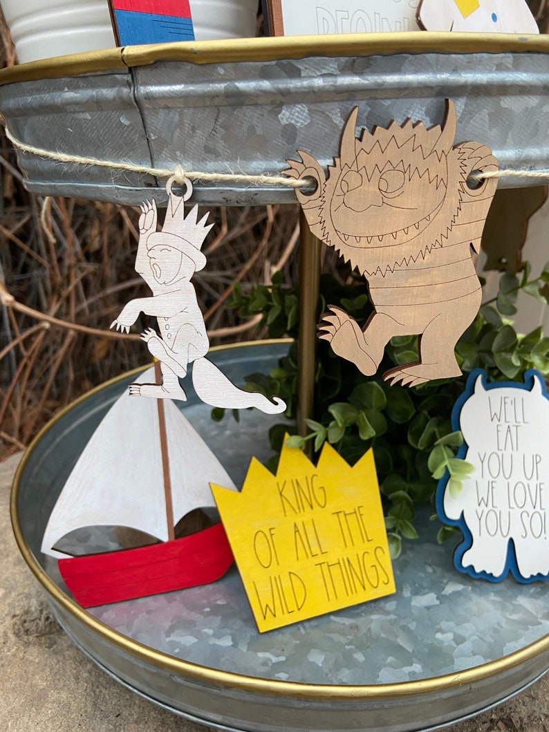 Where the Wild Things Are Tiered Tray Decor Set FILE First Birthday DIGITAL svg FILE for Laser Cutting