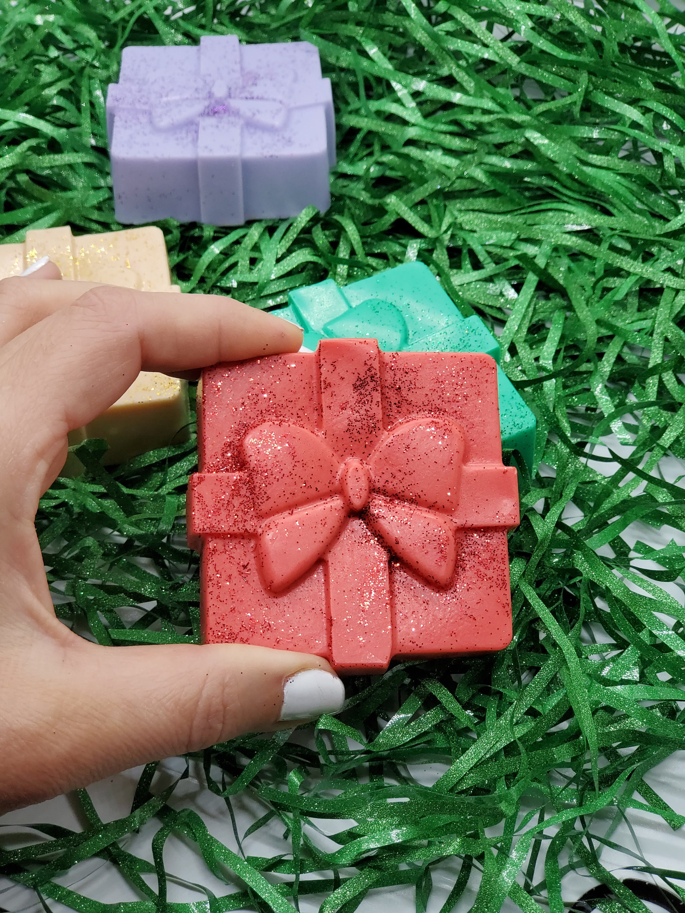 Gift Shaped 100 Handmade Glitter Bar Soap with Holiday Etsy