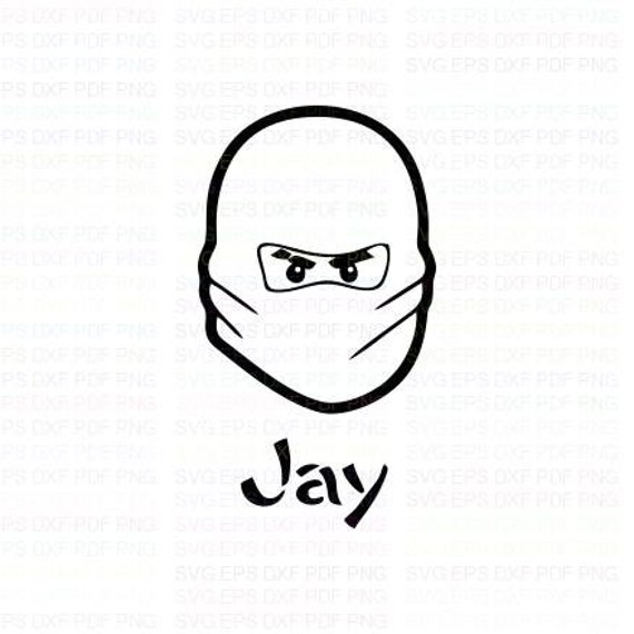 Download Jay Face Lego Ninjago Silhouette Svg Dxf Eps Pdf Png Cricut Etsy