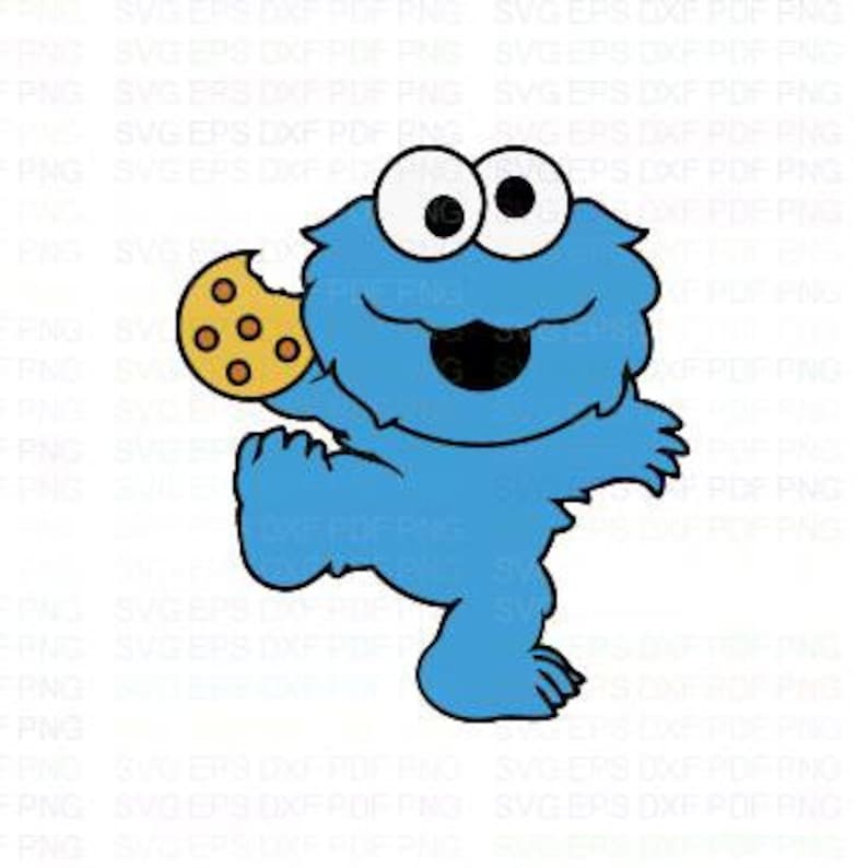 baby cookie monster sesame street svg dxf eps pdf png