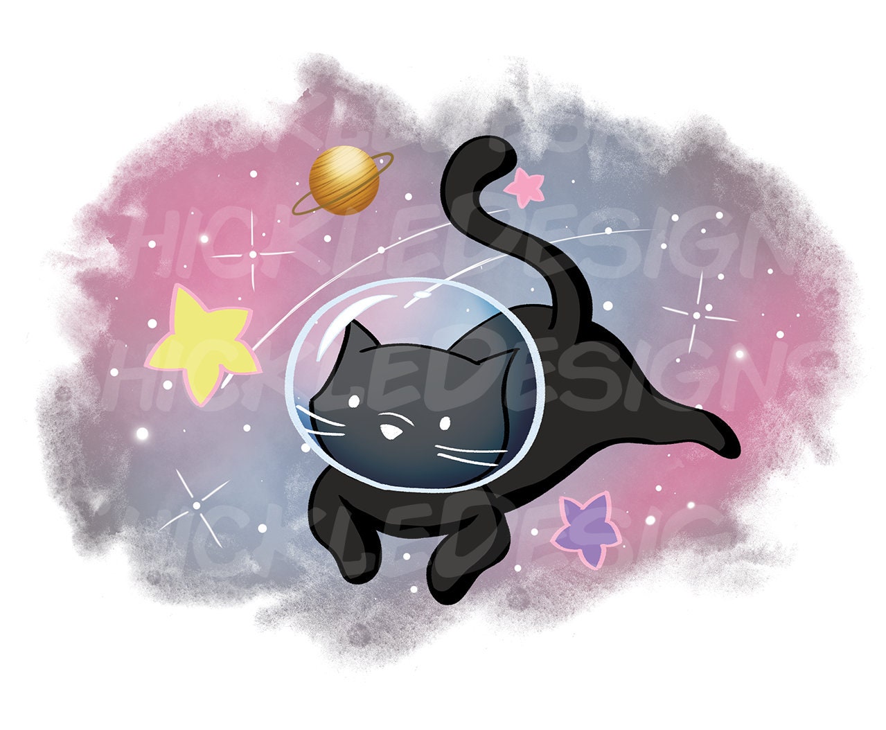 Space | Cat | Cute | Sticker | Custom | Animal | Crafts |Scrapbooking |  Laptop | Waterproof | Kawaii