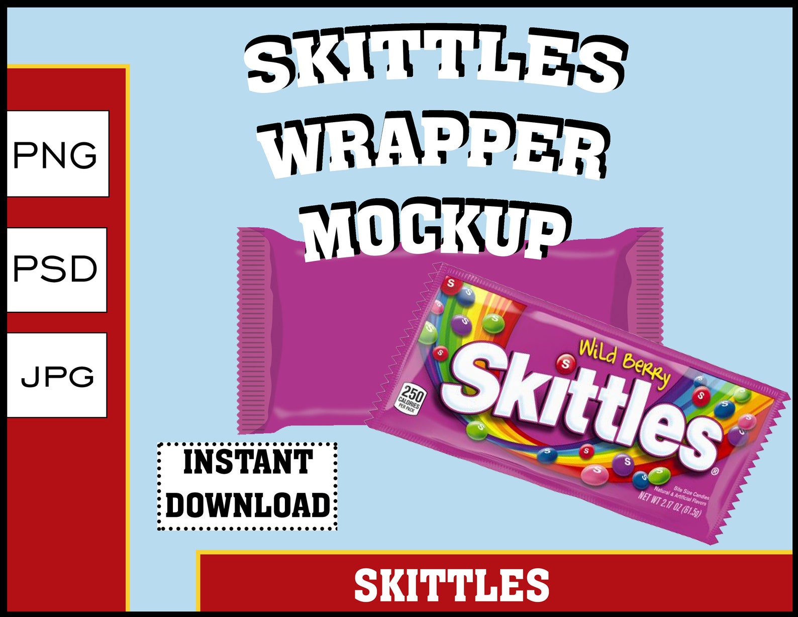 Skittles Wrapper MockUp Candy Wrapper MockUp Sour Etsy
