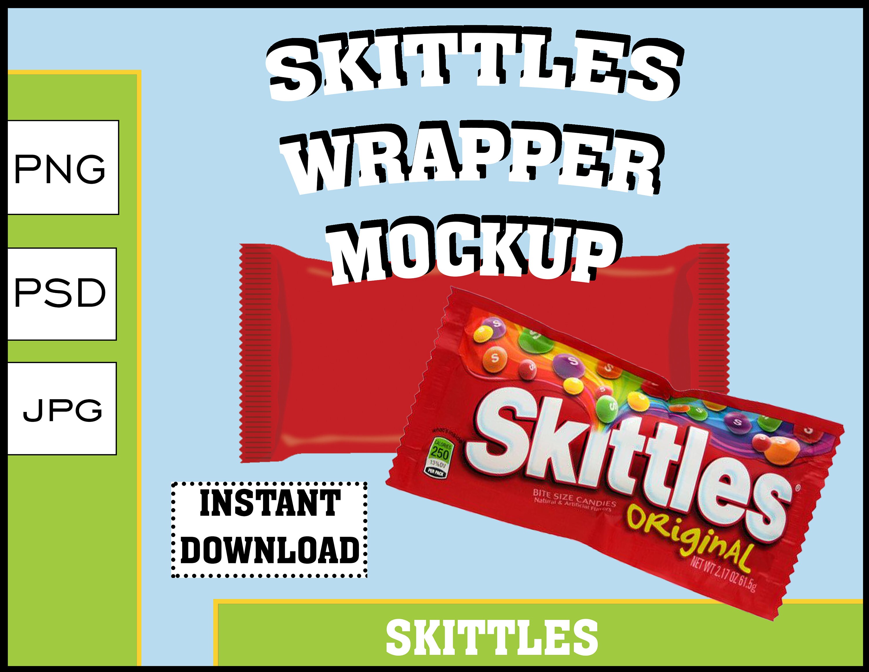 Skittles Wrapper MockUp Candy Wrapper MockUp Sour Etsy