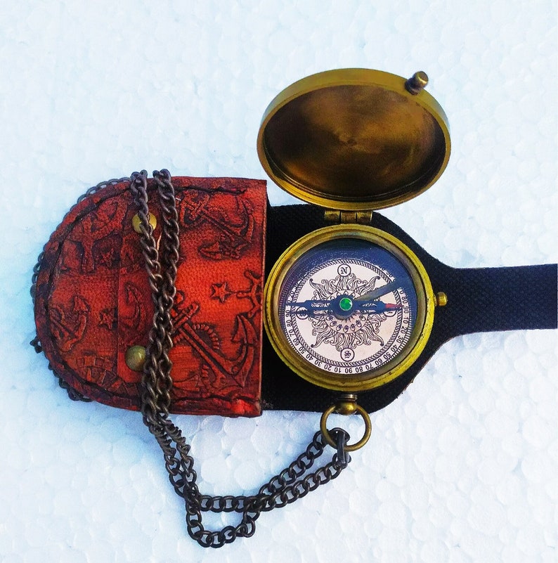 Brass Berlin 1936 compass with Olympic logo