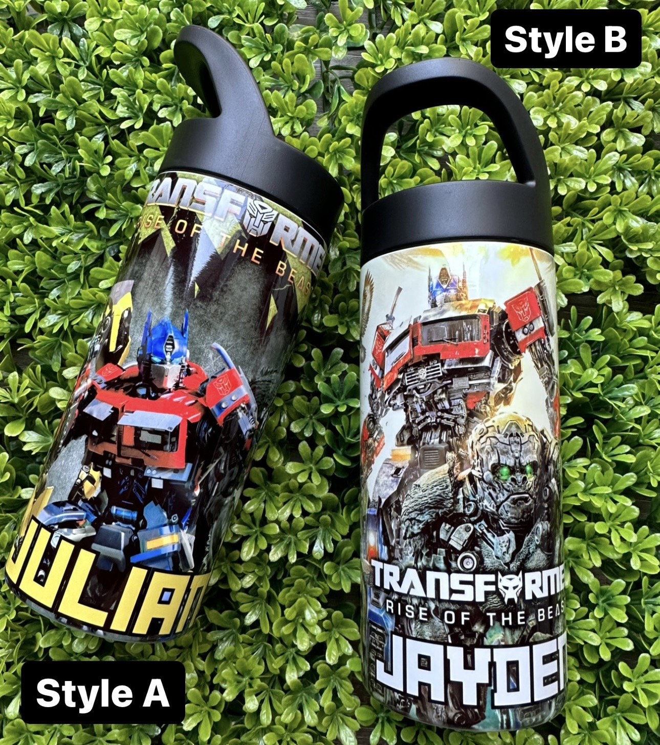 New Custom Metal Water Bottle Transformers Angry Birds Optimus