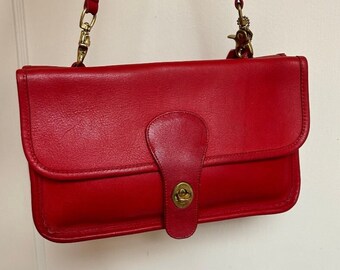 Vintage Coach Fletcher Flap Bag Retro 1990s RARE + Preppy +