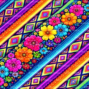 Pakiet Neon Serape PNG | Kwiatowy wzór sublimacji z motywem meksykańskiej fiesty (pobranie cyfrowe)