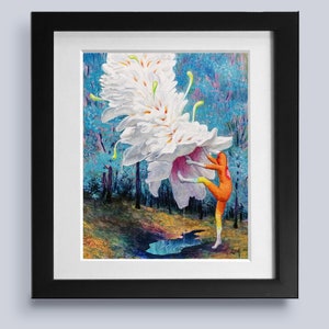 Bloostig- This is a  weird art print of a weird original painting, This surreal, sci fi art print makes for a bizarre trippy  gift