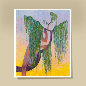 Descidutant: impresión artística extrañamente divertida de una pintura extraña original. Esta impresión artística surrealista de ciencia ficción de 8" x 10" es un regalo alucinante.