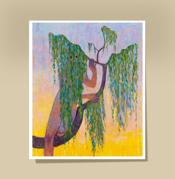 Descidutant - Surreal Sci-Fi Art Print of a Figure in a Tree
