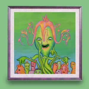 Navak-Here is a weird art print of an original weird painting This surreal sci-fi digital print makes the perfect strange wall decor gift.