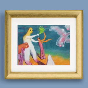 Weird digital print - &quot;Karshaoo&quot; - surreal, sci fi art with strange figures