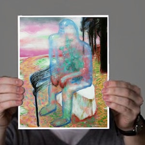 Phasparency 8&quot;x10&quot; This sci fi art print will make a trippy strange gift, weird digital print of a weird original painting, surreal  art