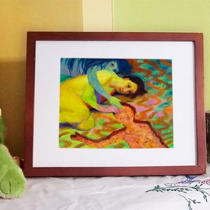 Memtolis- weird art print of an funny original weird painting, This surreal, sci fi art print makes for a trippy strange present