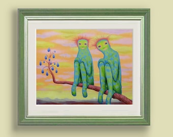 Lumluri - Weird art print sci-fi creatures in a surreal world
