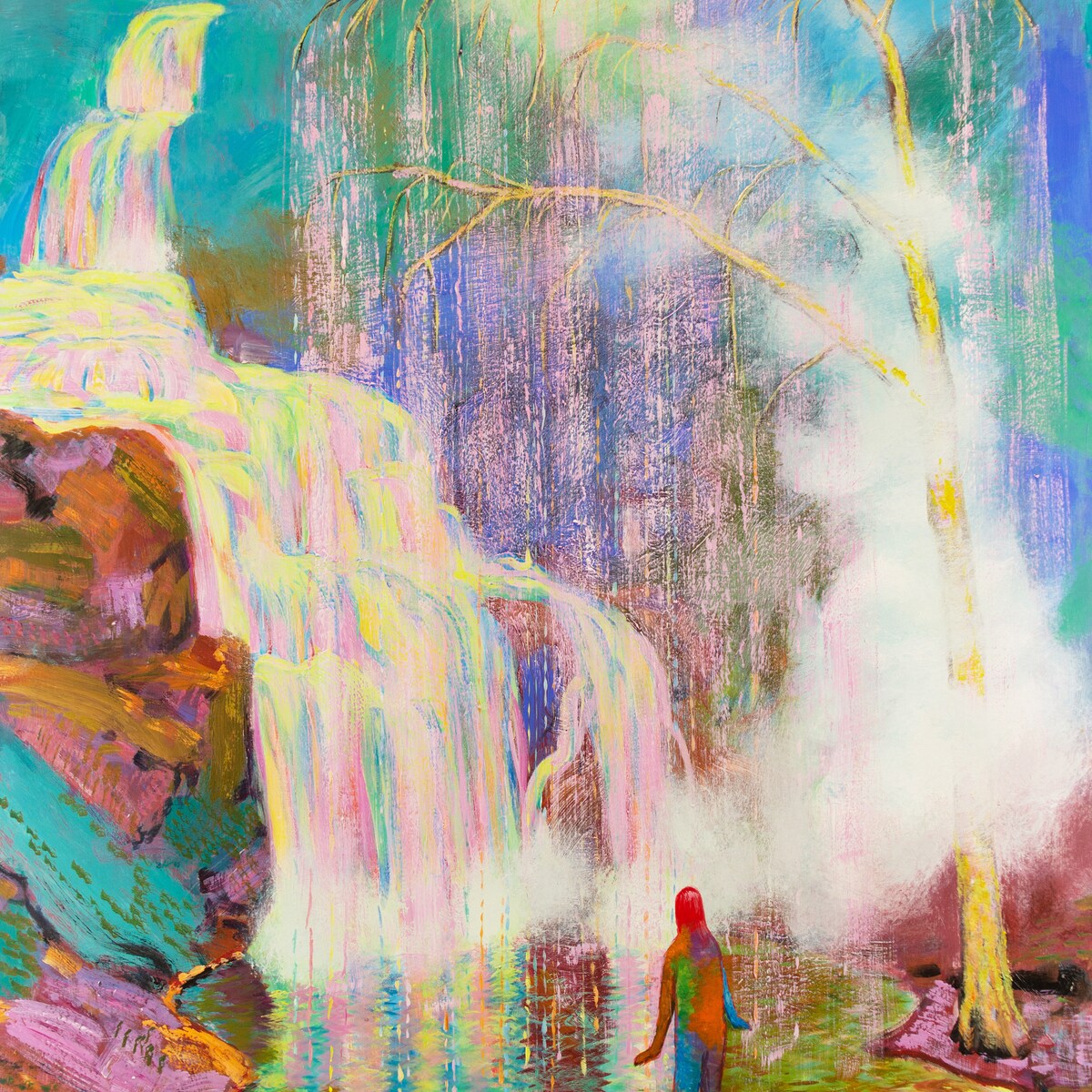 Liquidivism-weird Art Print of an Original Painting of a Magical Waterfall - Etsy