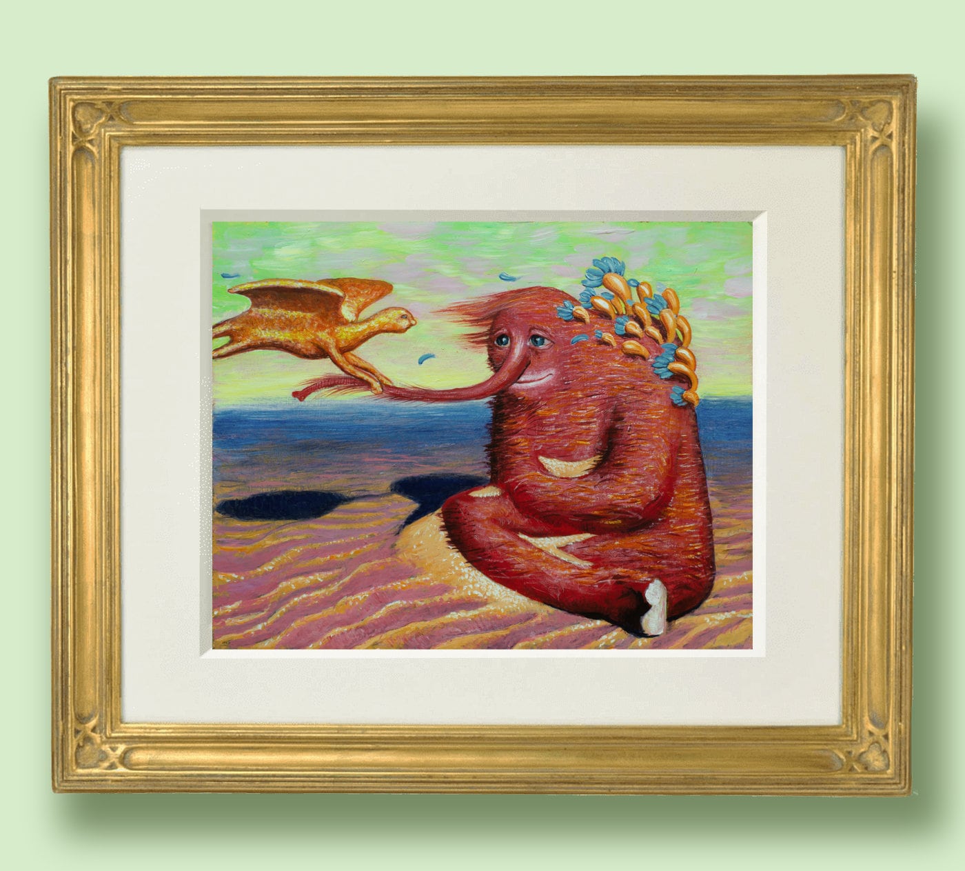 Paerox-8"x10"  bizarre funny art print of an original weird painting, This strange  sci fi art print makes for a trippy surreal gift