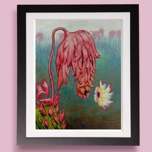 Thooloop - weirdly strange digital art print of an original  painting, This surreal, sci fi  print will make a trippy strange gift